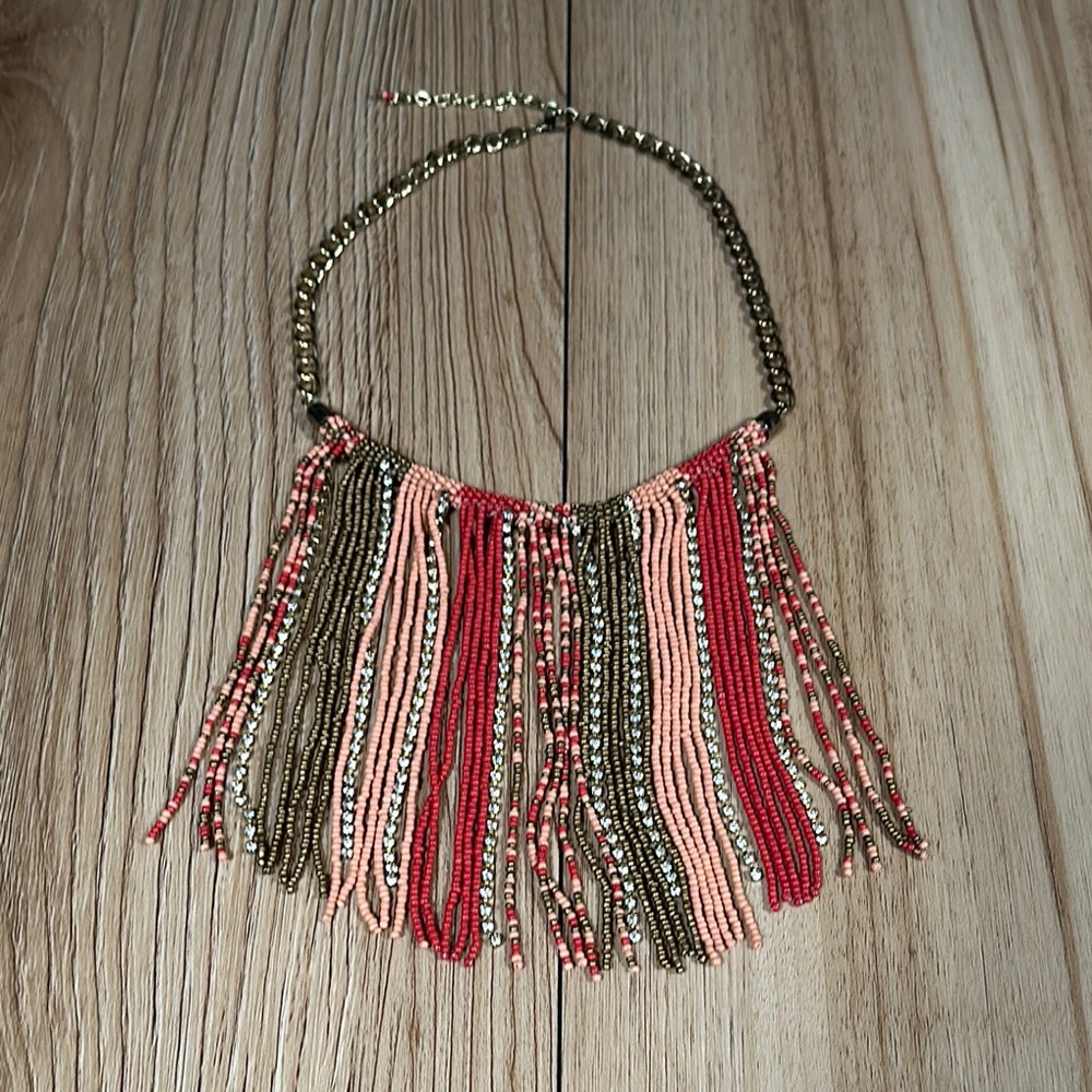 Earthbound Beaded Fringe Necklace